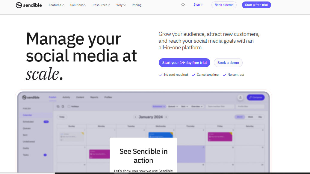 What Is White-Label Social Media Management? 9 Sendible’s Homepage