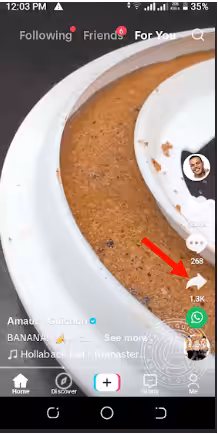 Share Button on TikTok