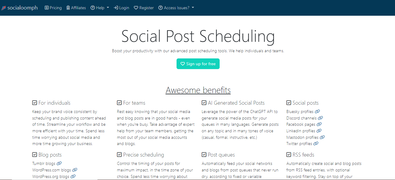 Top Social Networking Management Tools in 2026 13 SocialOomph's Dashboard