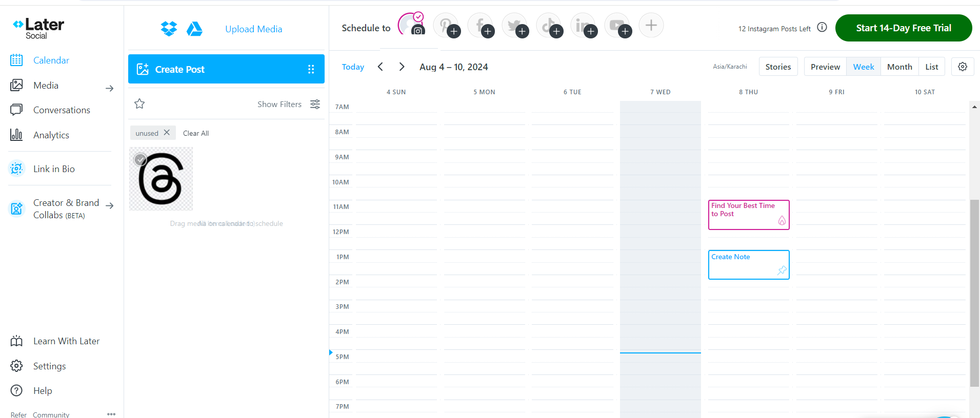 Top 15 LinkedIn Management Tools to Elevate Your Brand in 2025 19 Later's Dashboard