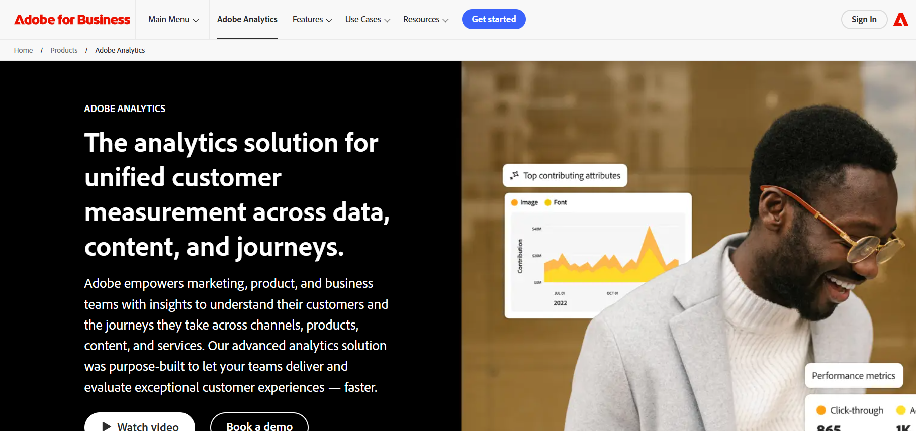 Adobe Analytics’ Landing Page