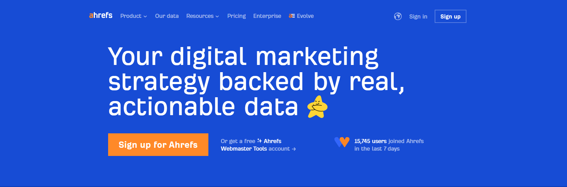 Ahrefs’ Landing Page