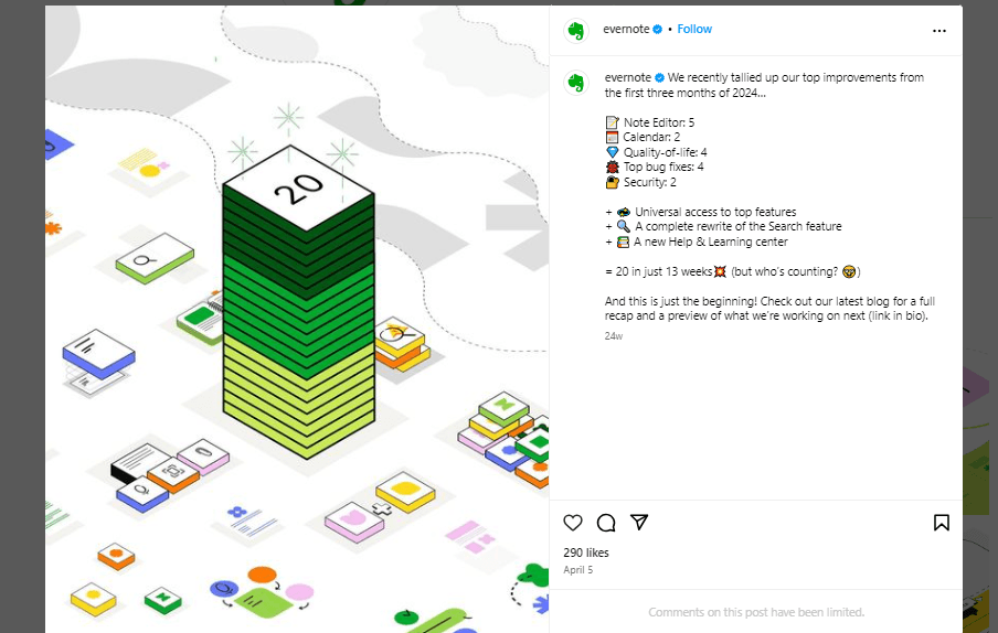 When to Post on Instagram for Maximum Engagement 18 @evernote Using Call-to-Action in the Post