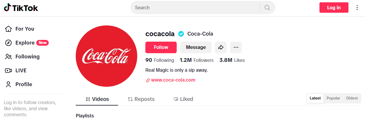 How to Build a Successful Social Media Strategy for Business in 2026 6 Coca Cola's TikTok Profile