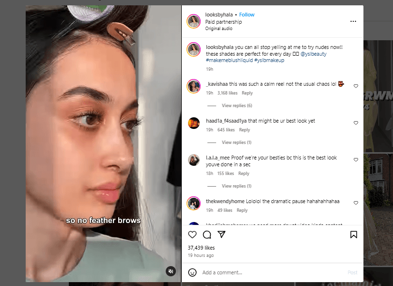 When to Post on Instagram for Maximum Engagement 16 @yslbeauty collaborating with @looksbyhala on Instagram