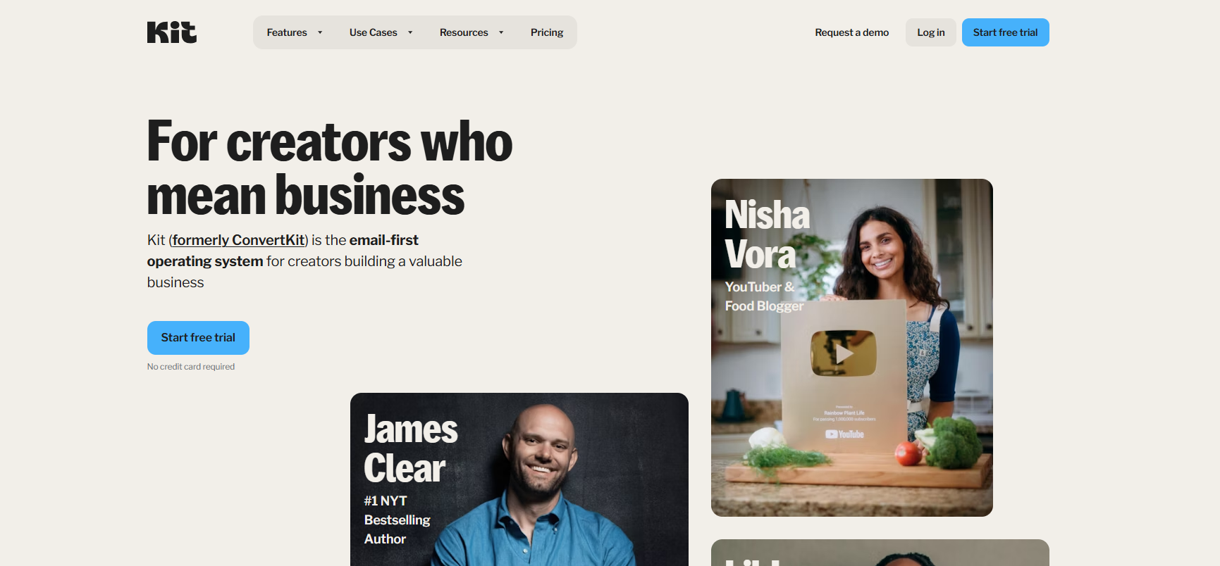 ConverKit’s Landing Page