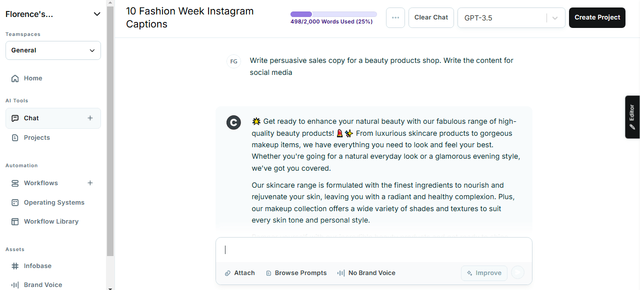 AI-Powered Content Creation: How AI Is Revolutionizing the Way We Create Content 20 Copy.ai’s Chat Box for Sales Copy