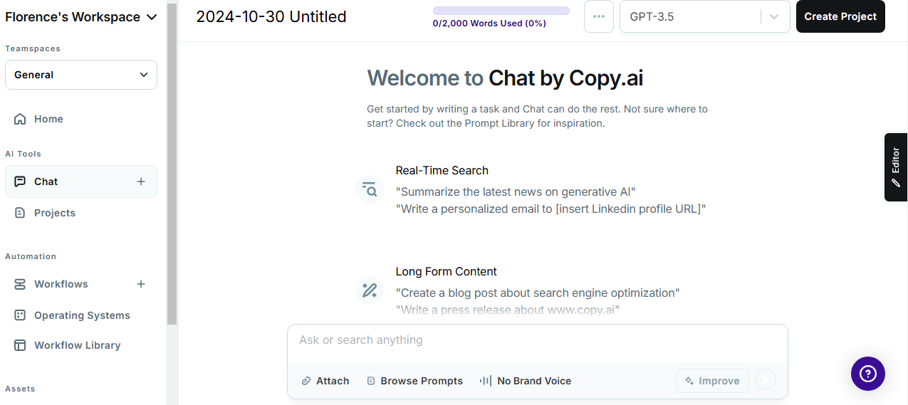 AI-Powered Content Creation: How AI Is Revolutionizing the Way We Create Content 18 Copy.ai’s Dashboard