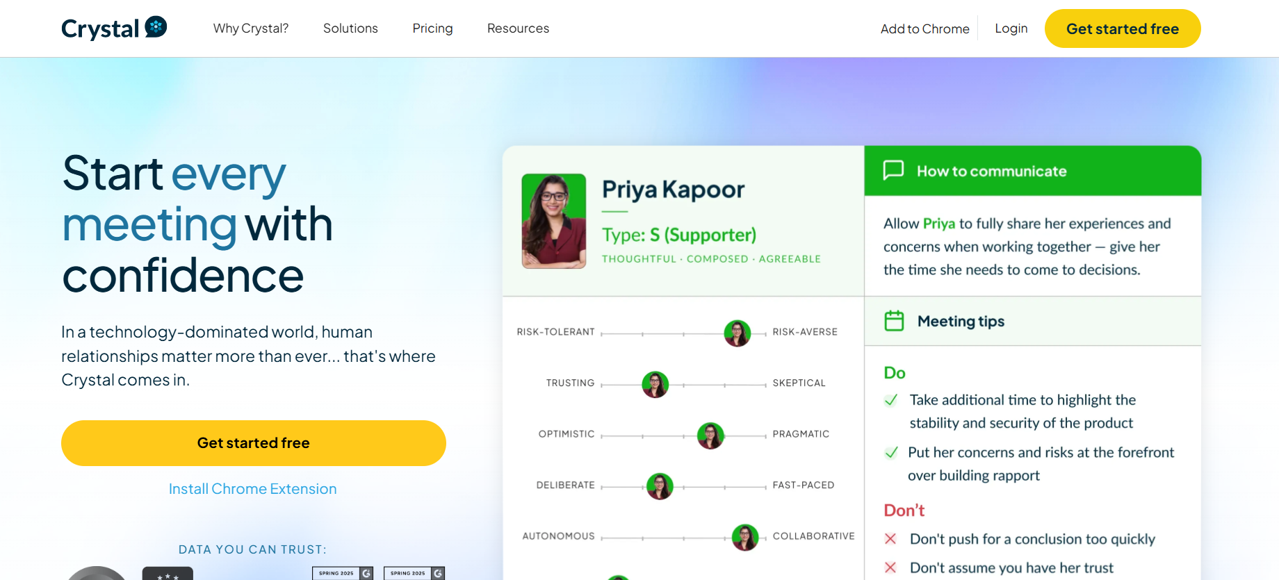 Crystal Know’s Landing Page