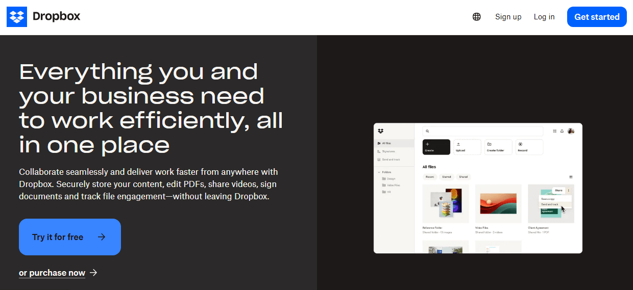 Top 16 Digital Tools to Use for Your Business in 2026 24 Dropbox’s Webpage