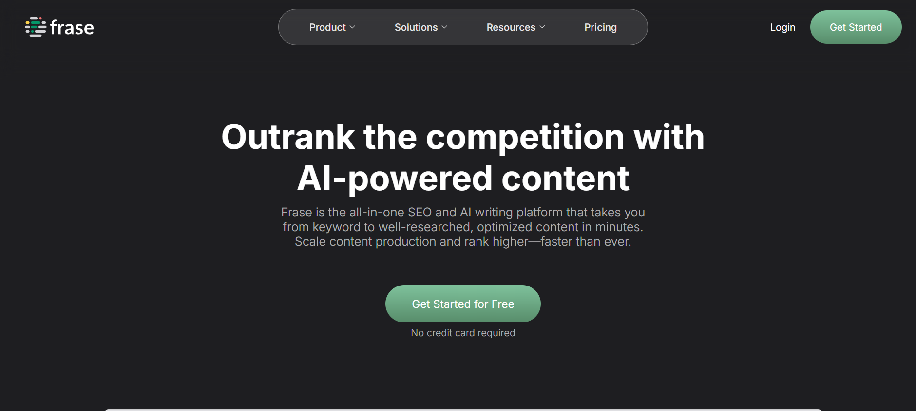  Frase’s Landing Page
