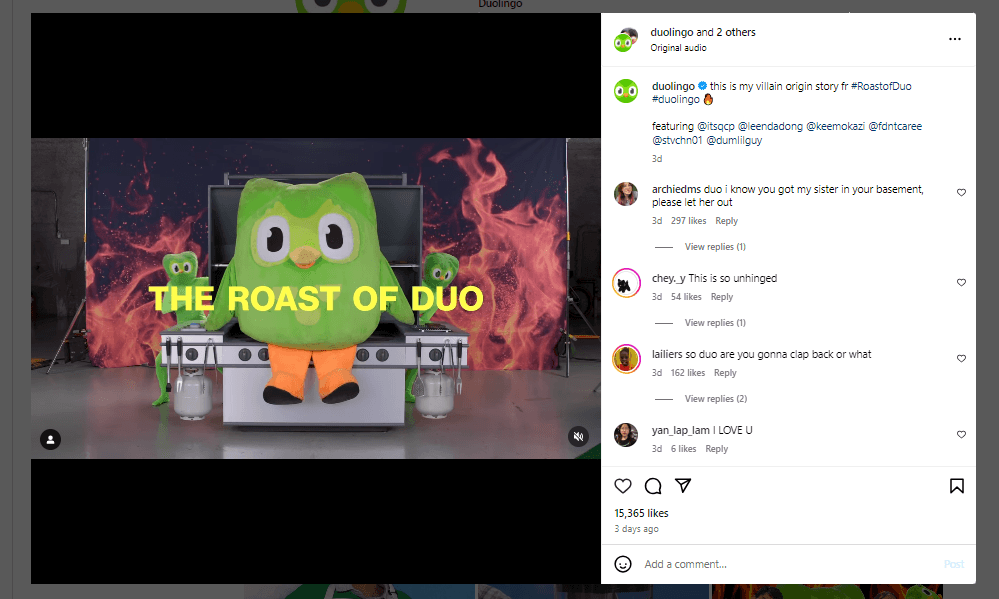 When to Post on Instagram for Maximum Engagement 22 @duolingo Posting Funny Content
