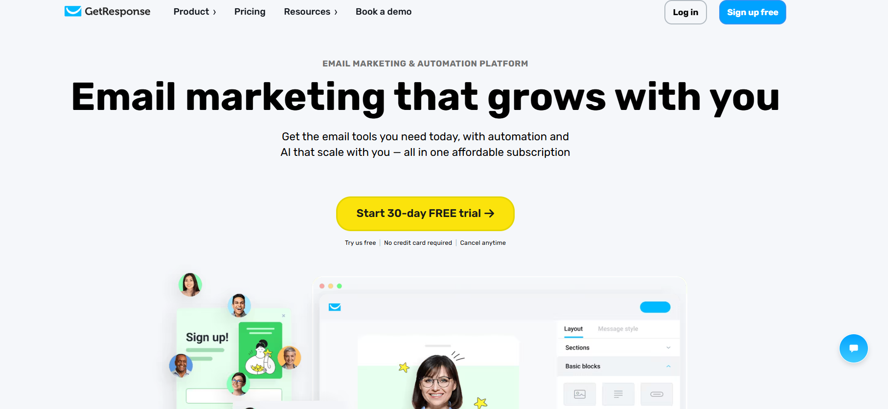 GetResponse’s Landing Page