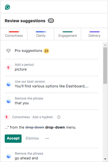 AI-Powered Content Creation: How AI Is Revolutionizing the Way We Create Content 17 Grammarly’s Suggestions Box