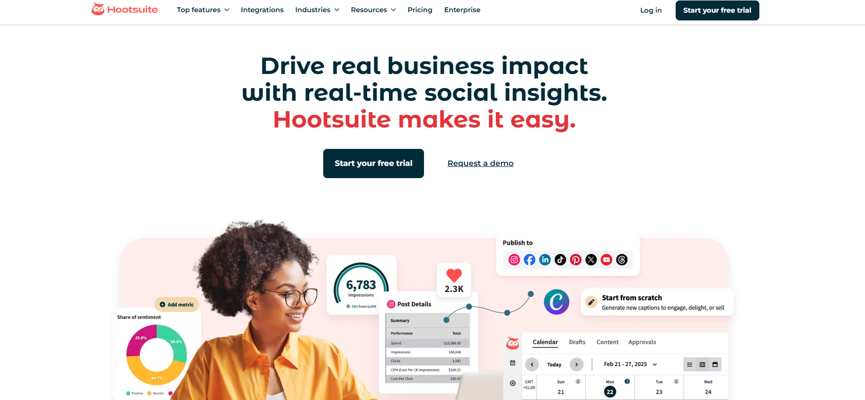 Hootsuite’s Landing Page
