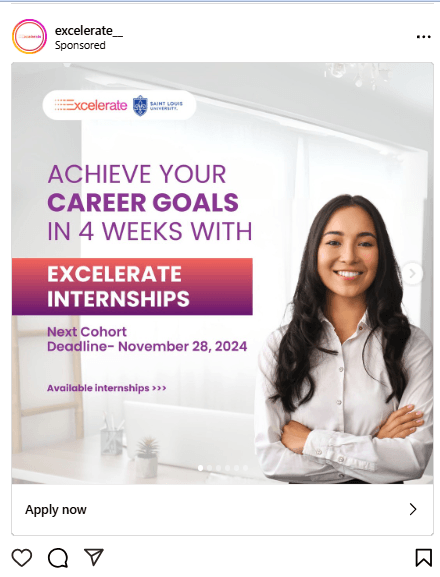 How Much Do Instagram Ads Cost in 2026? Breakdown and Budgeting Strategies 6 Screenshot of Instagram Ad by Exelerate