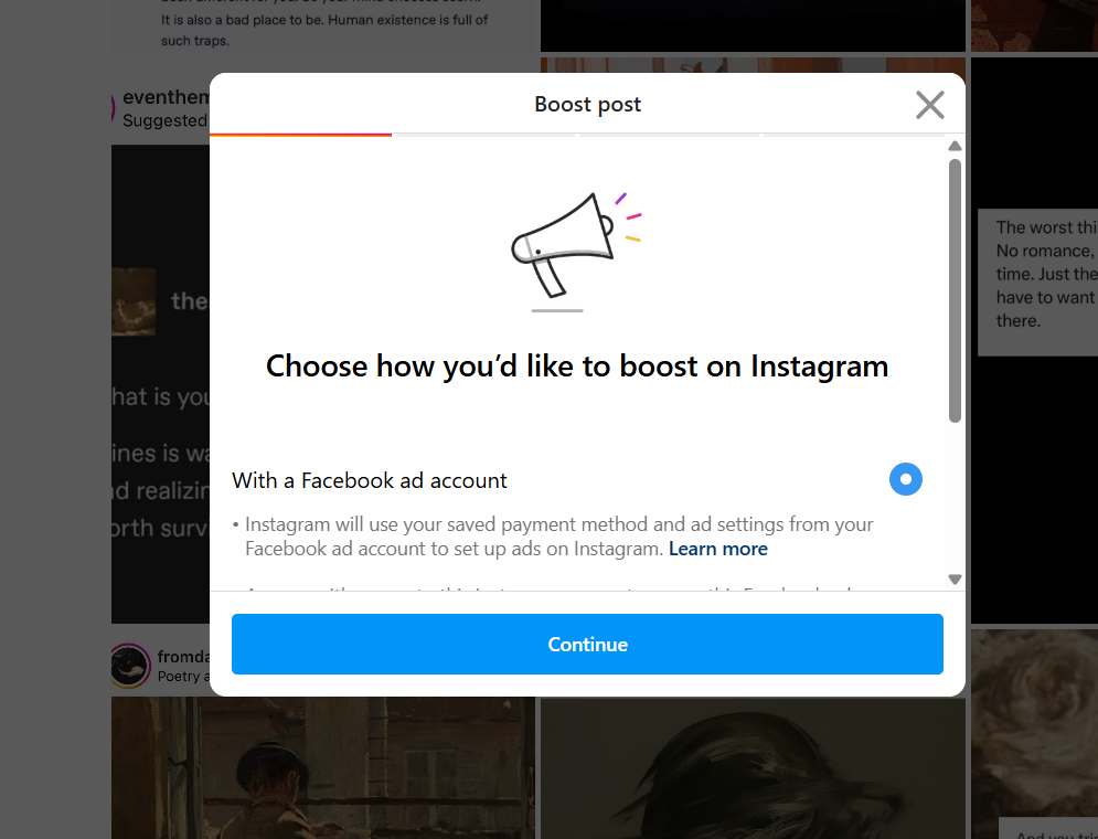 Instagram Boost Post Feature