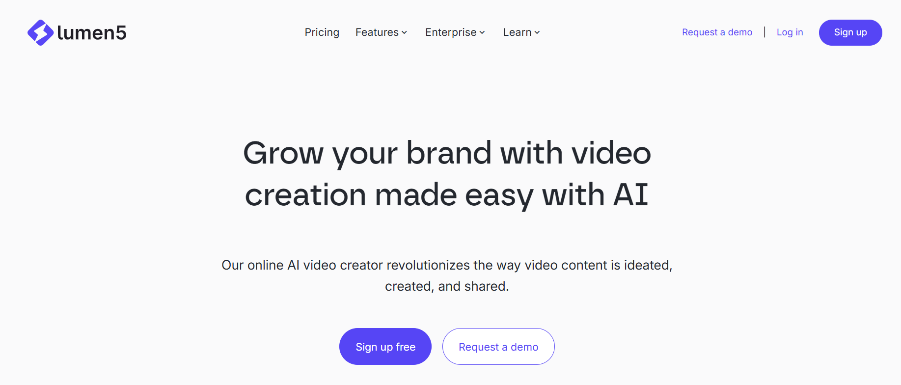Lumen5’s Landing Page