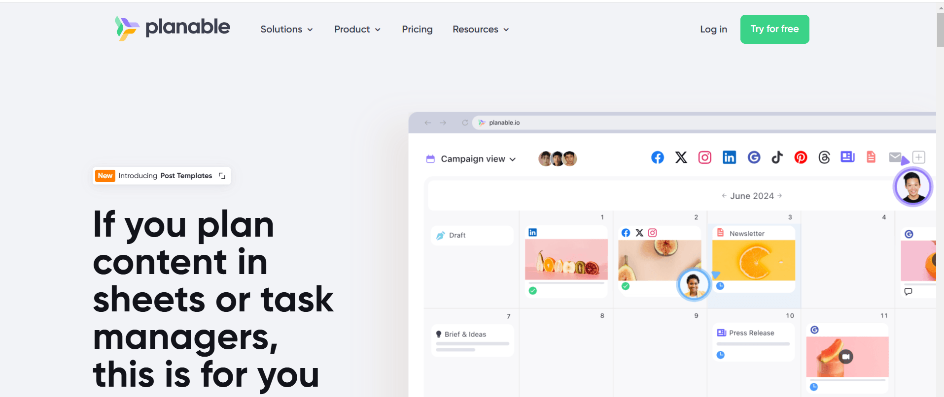 Top Tools for Social Media Management for Agencies 12 Planable's Webpage