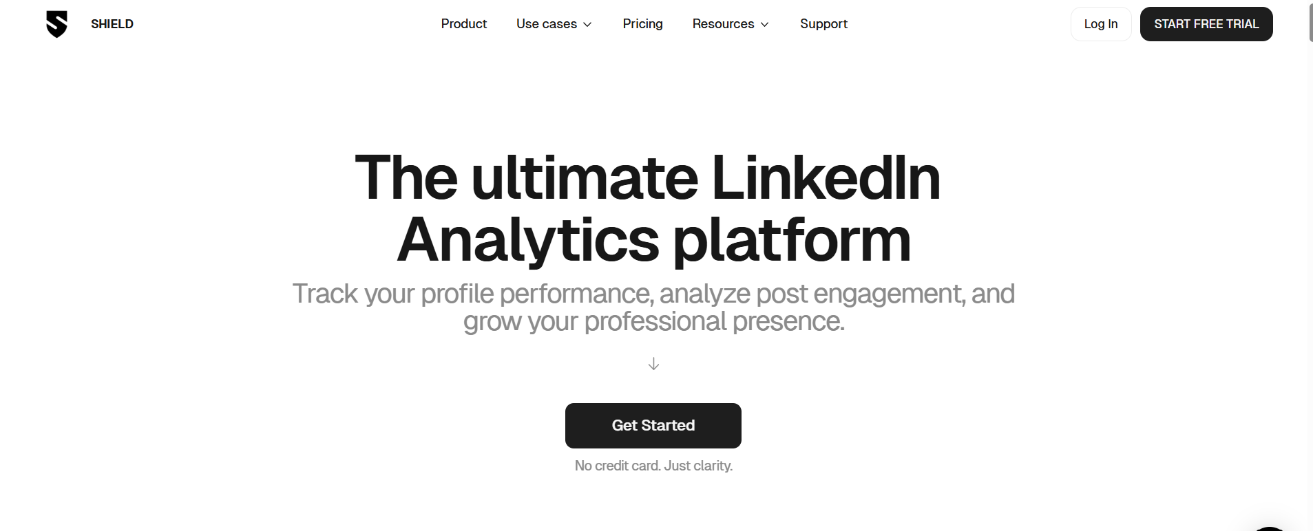 Shield Analytics’ Landing Page