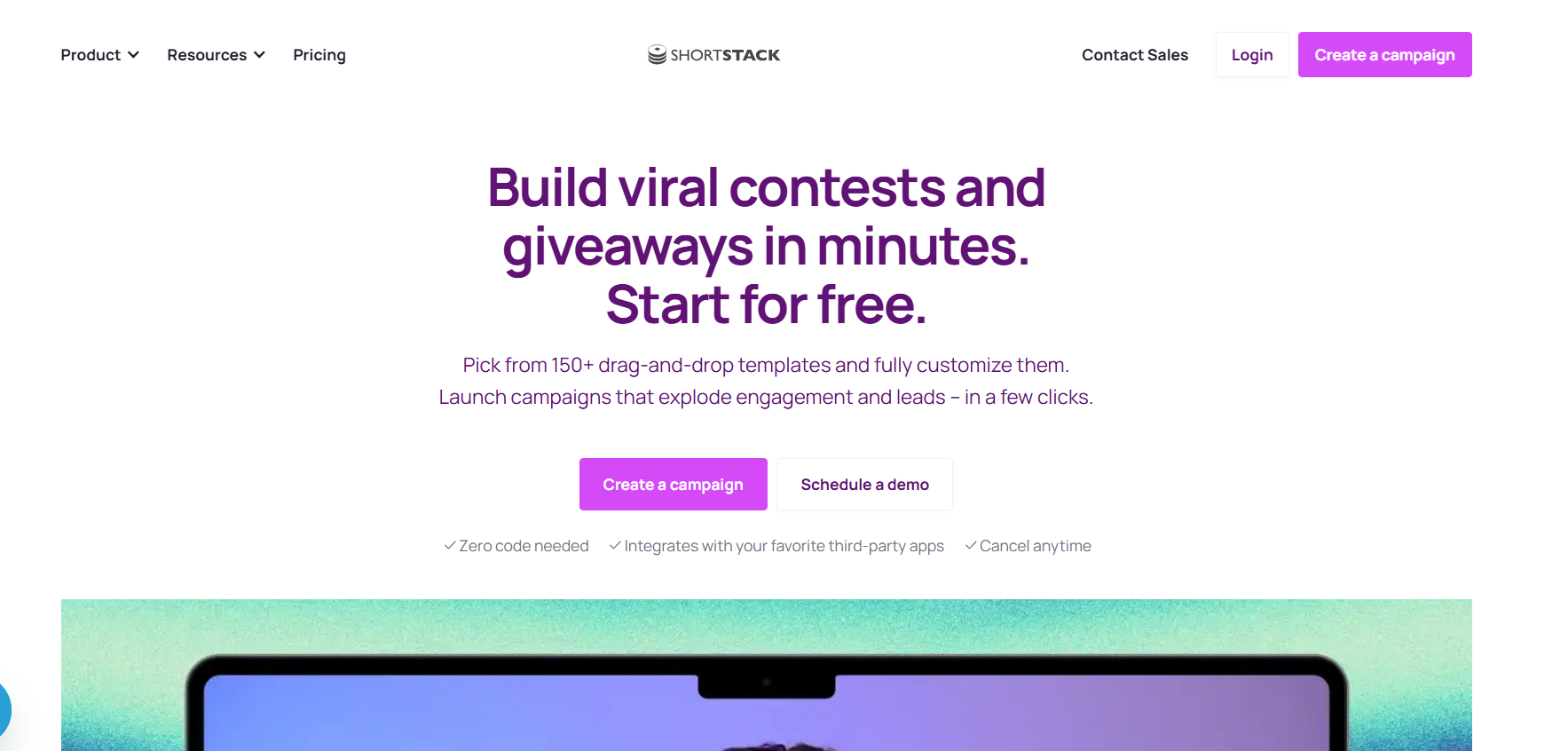 ShortStack’s Landing Page