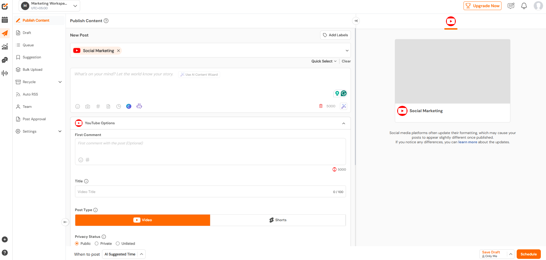 Social Champ’s Dashboard