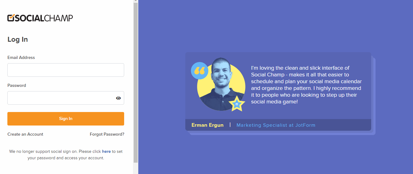 When to Post on Instagram for Maximum Engagement 6 Social Champ's Sign Up Page