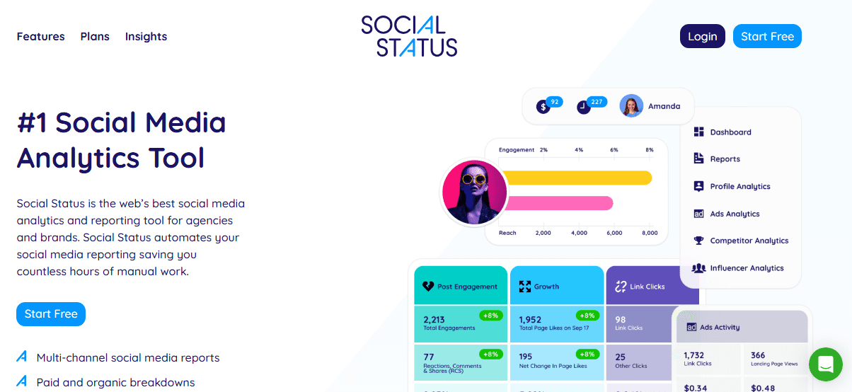 Social Status' Webpage