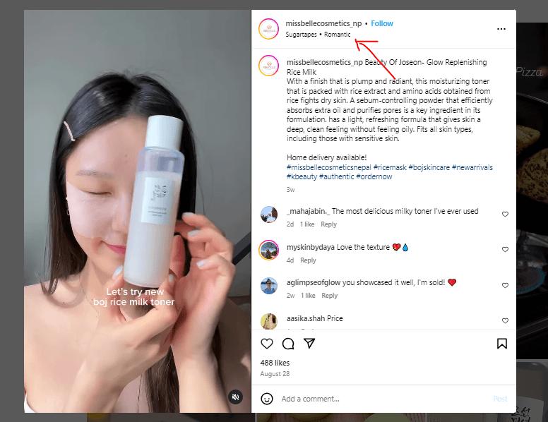 When to Post on Instagram for Maximum Engagement 21 @missbellecosmetics_np Using Trending Audio in the Reel