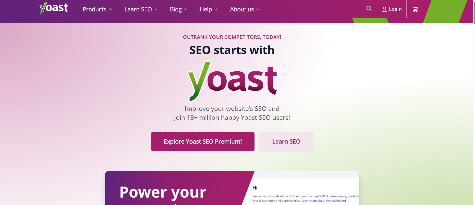 Yoast SEO’s Landing Page