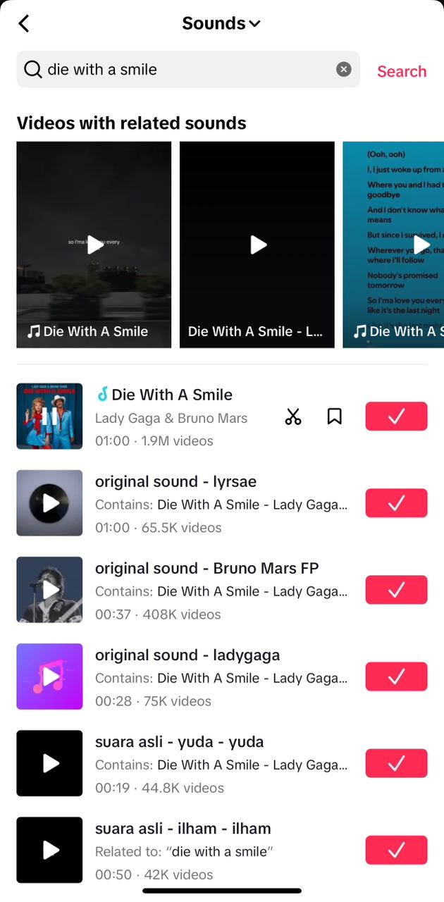 How to Make a Slideshow on TikTok: Step-by-Step Guide 11 Add Music From the Drop Down List