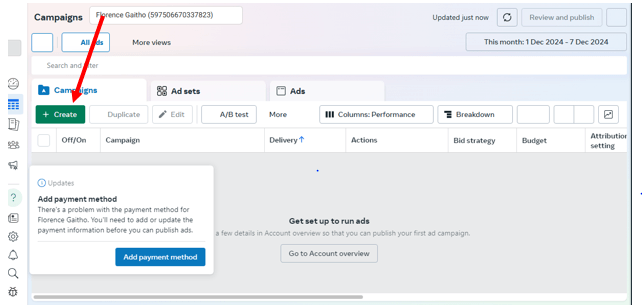How to Run Ads on Instagram: A Complete Guide for 2026 11 Click on the “+ Create” Button