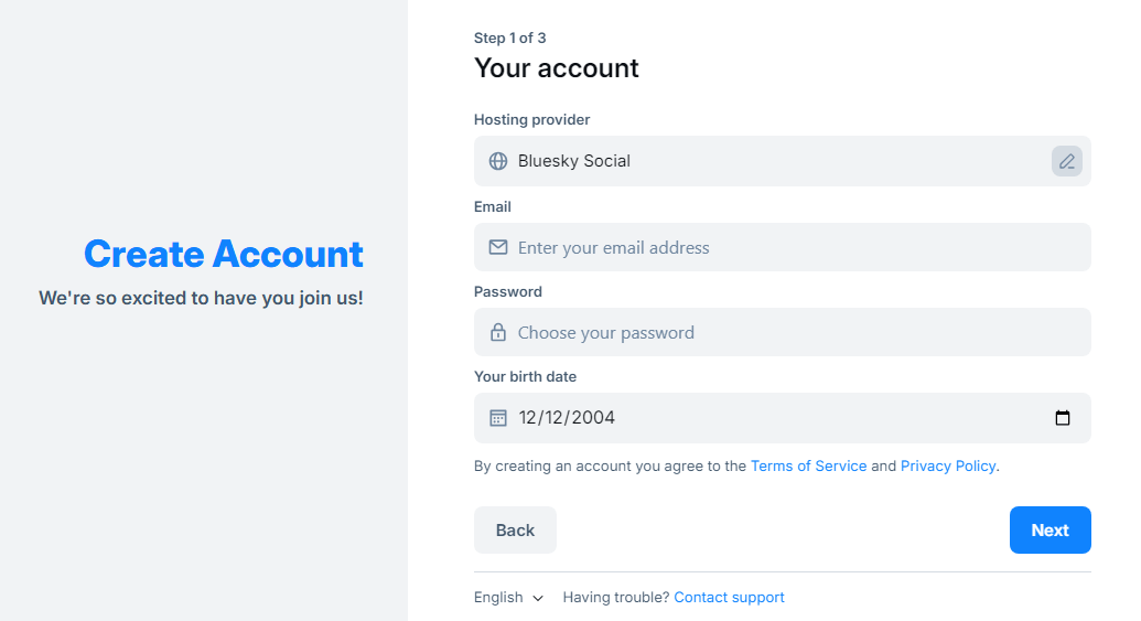 How to Post on Bluesky: A Beginner’s Guide 9 Fill in Your Details
