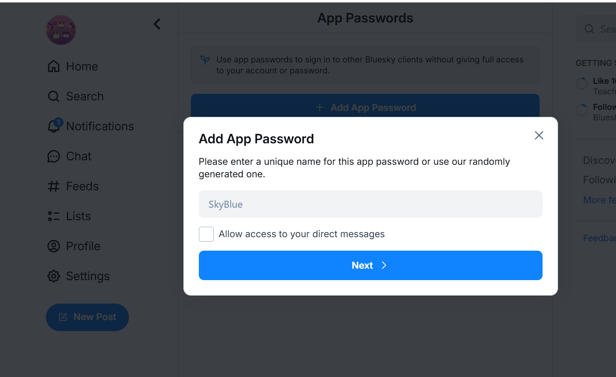 How to Post on Bluesky: A Beginner’s Guide 13 Add Bluesky Handle and App Password