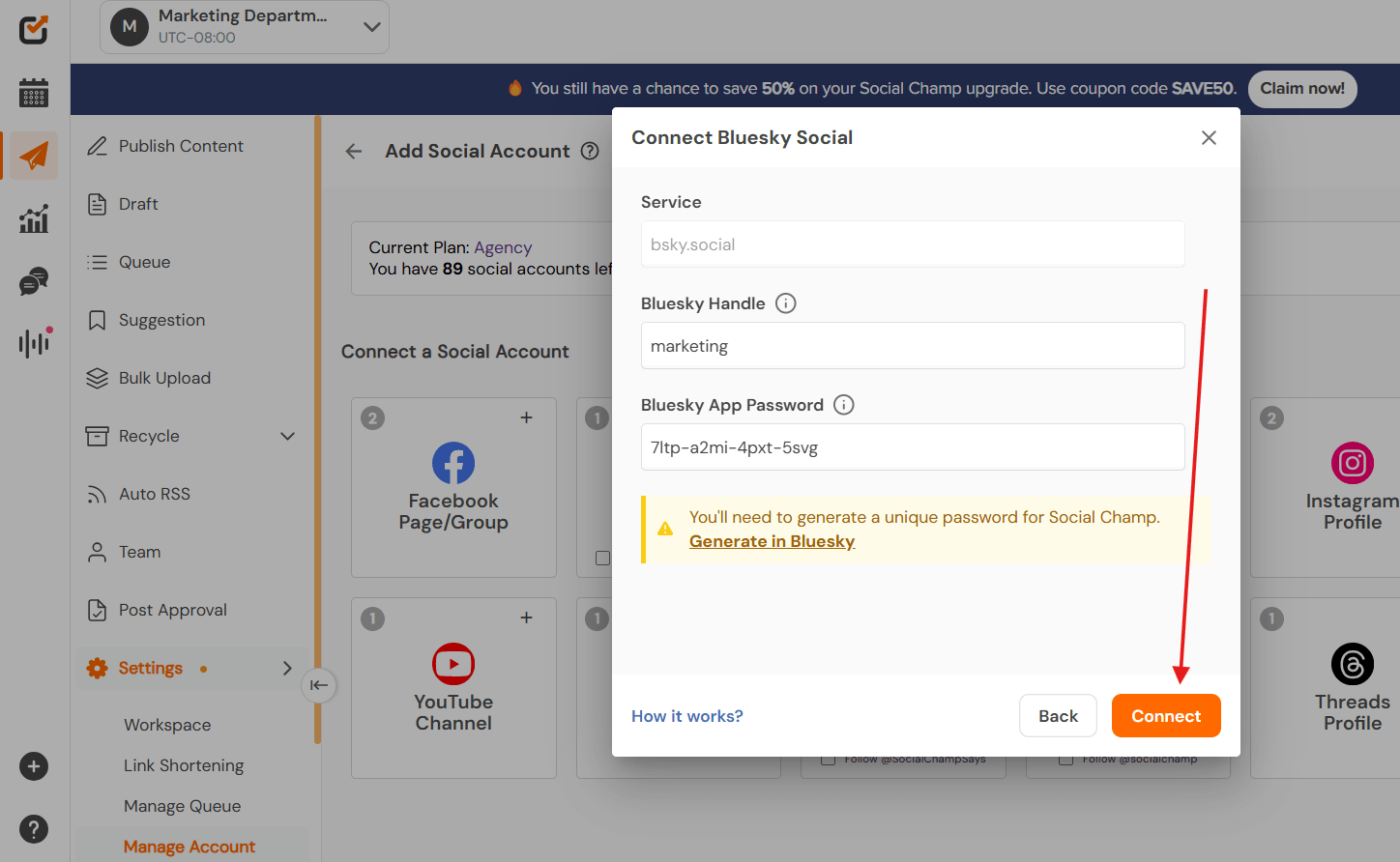 How to Post on Bluesky: A Beginner’s Guide 15 Select “Connect”