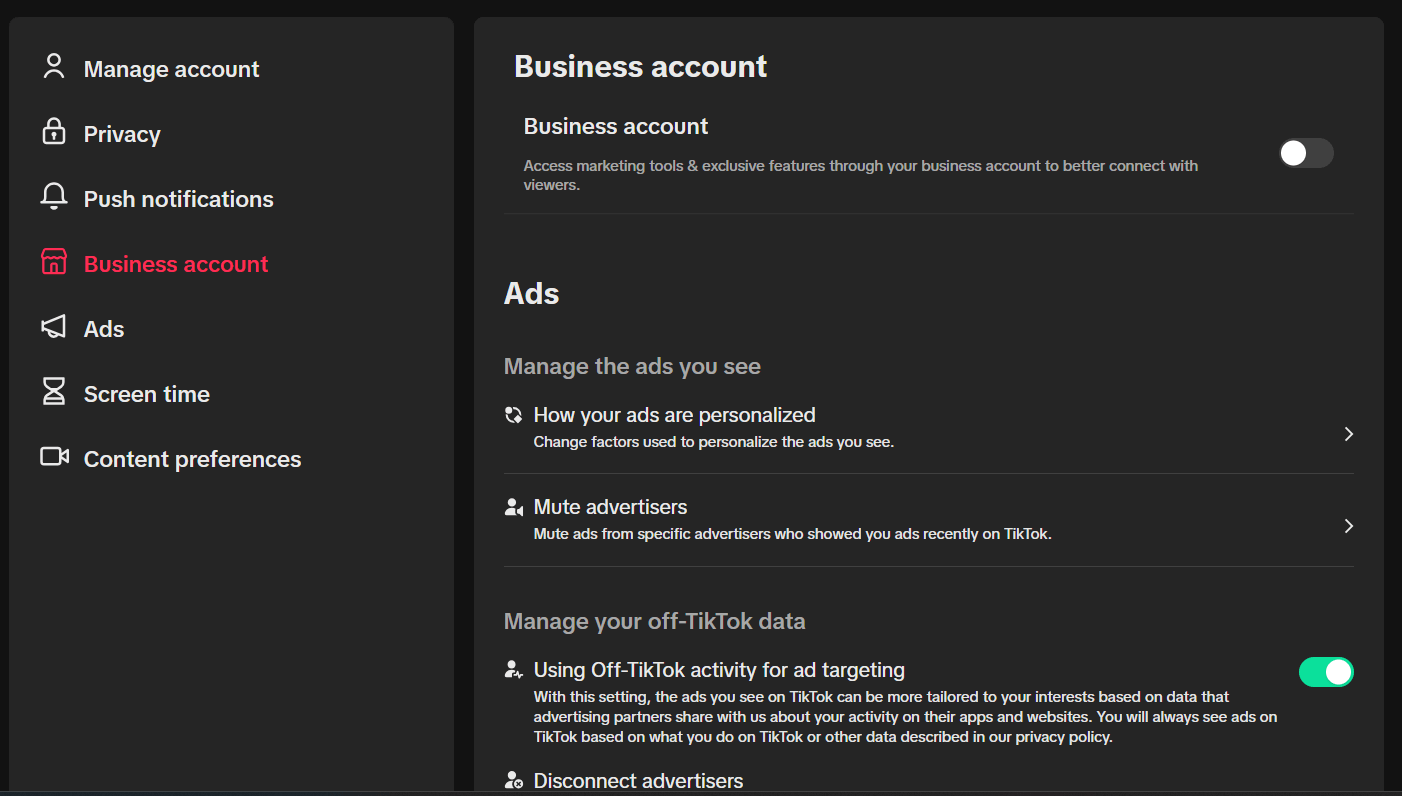 TikTok Business Account: A Complete Guide to Grow Your Brand in 2026 9 Choose "Switch to Business Account"