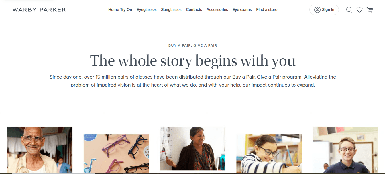 Authentic Marketing: Myths, Truths, and Tips for Success 12 Warby Parker Landing Page