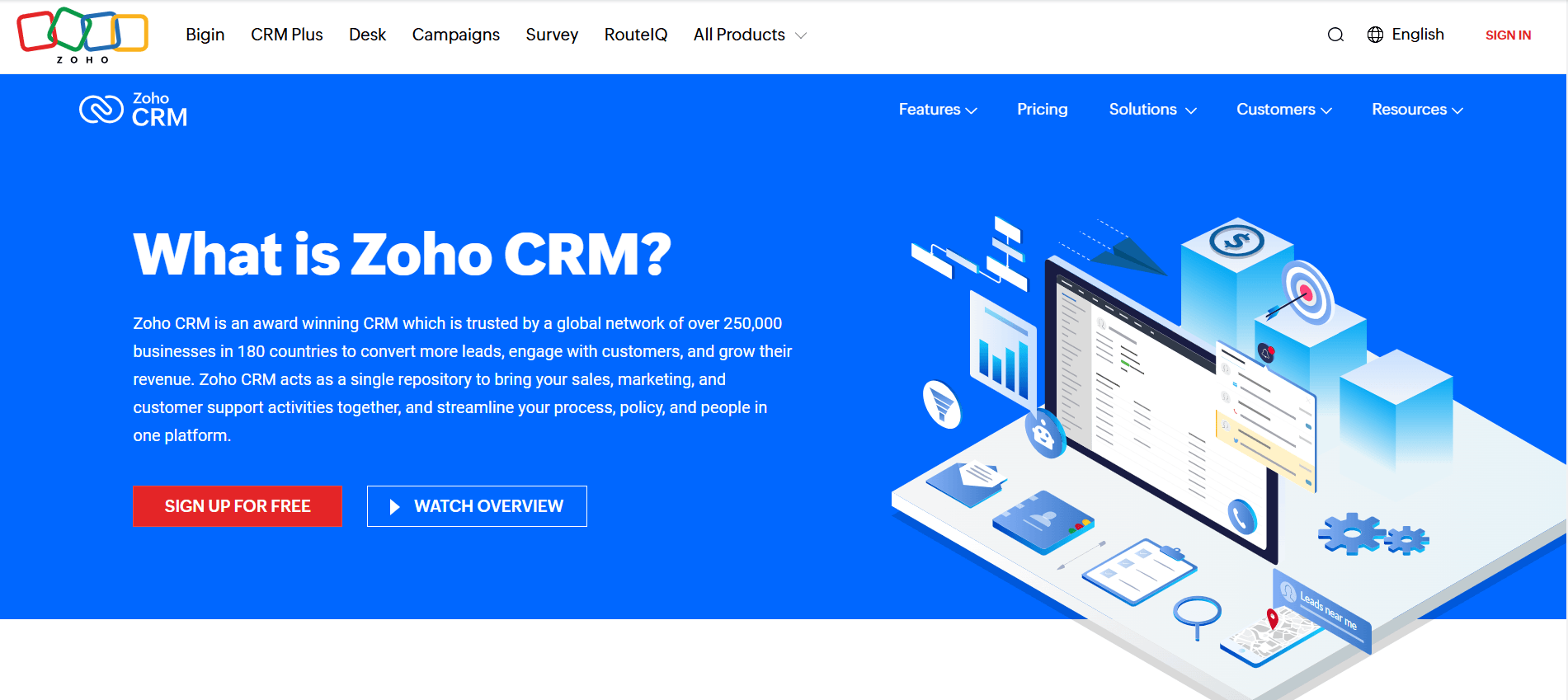 Top 17 Marketing Automation Tools for 2026 Campaigns 14 Zoho CRM's Landing Page