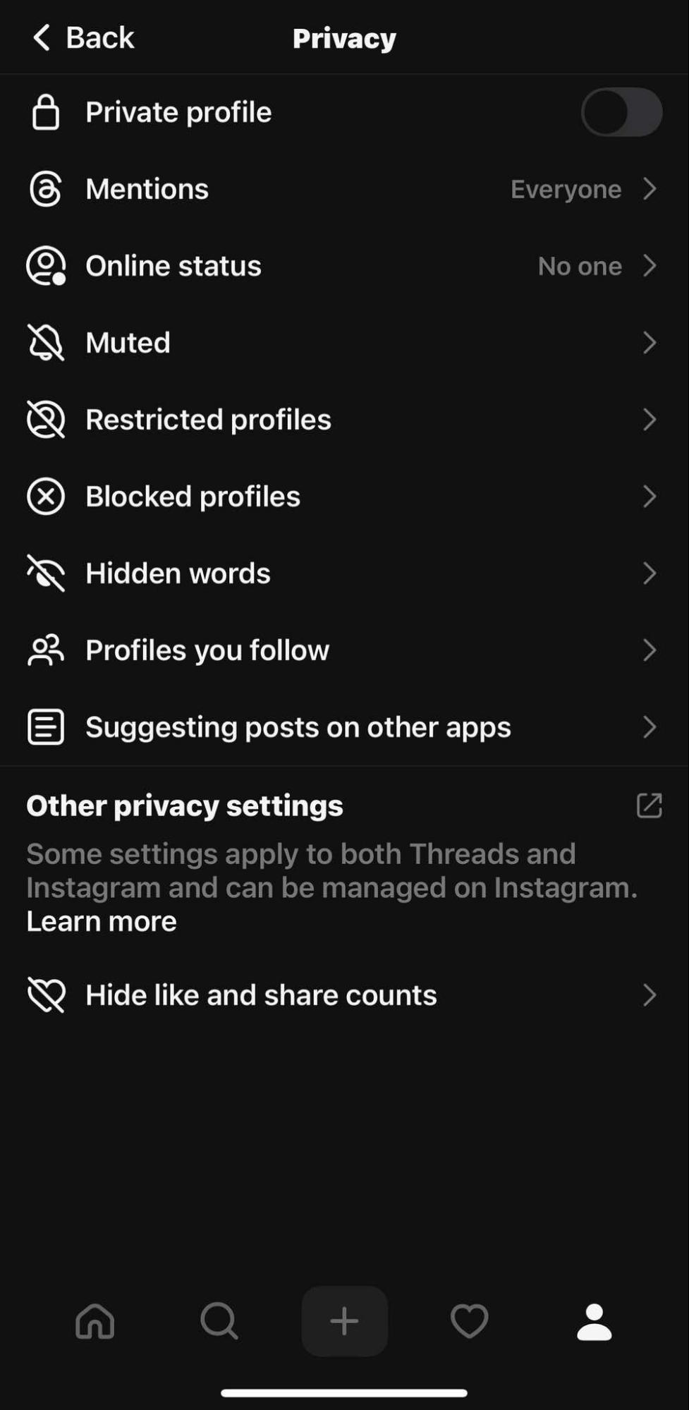 Add Privacy On Your Account