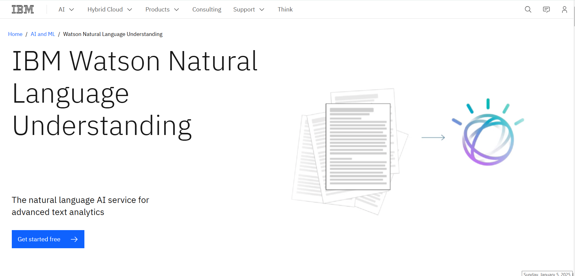 IBM Watson’s Webpage