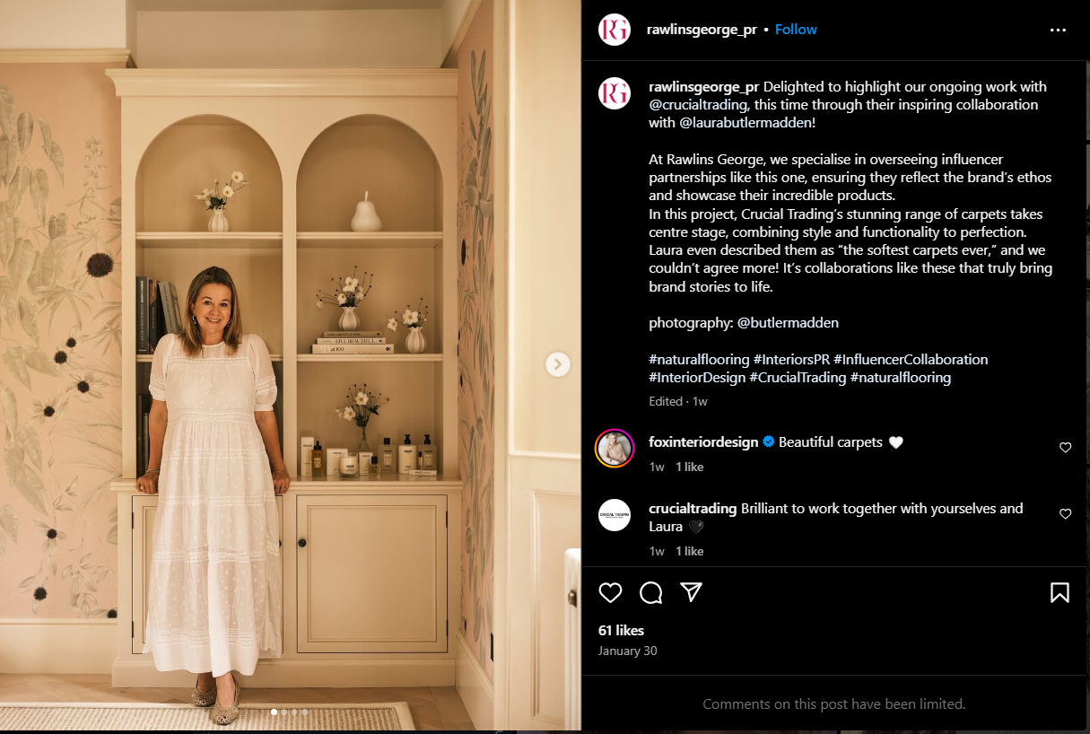 A Screenshot Showing Influencer Collaboration on Instagram