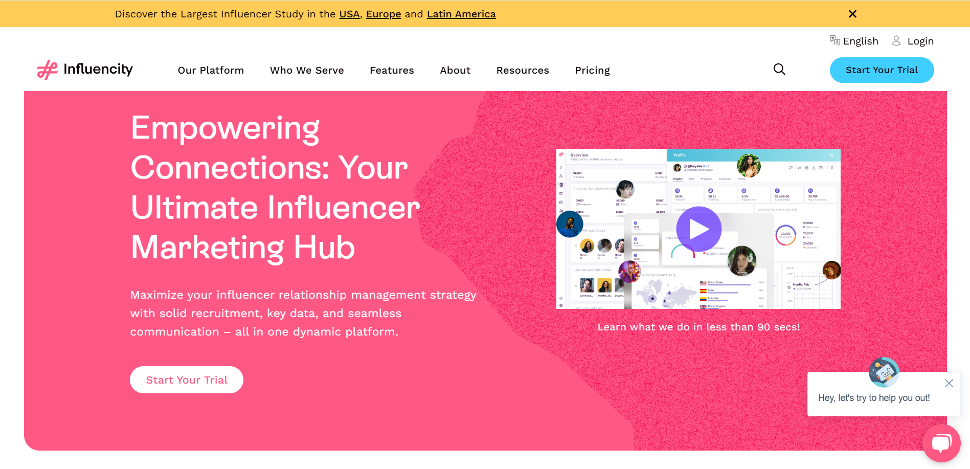 Influencity's Homepage
