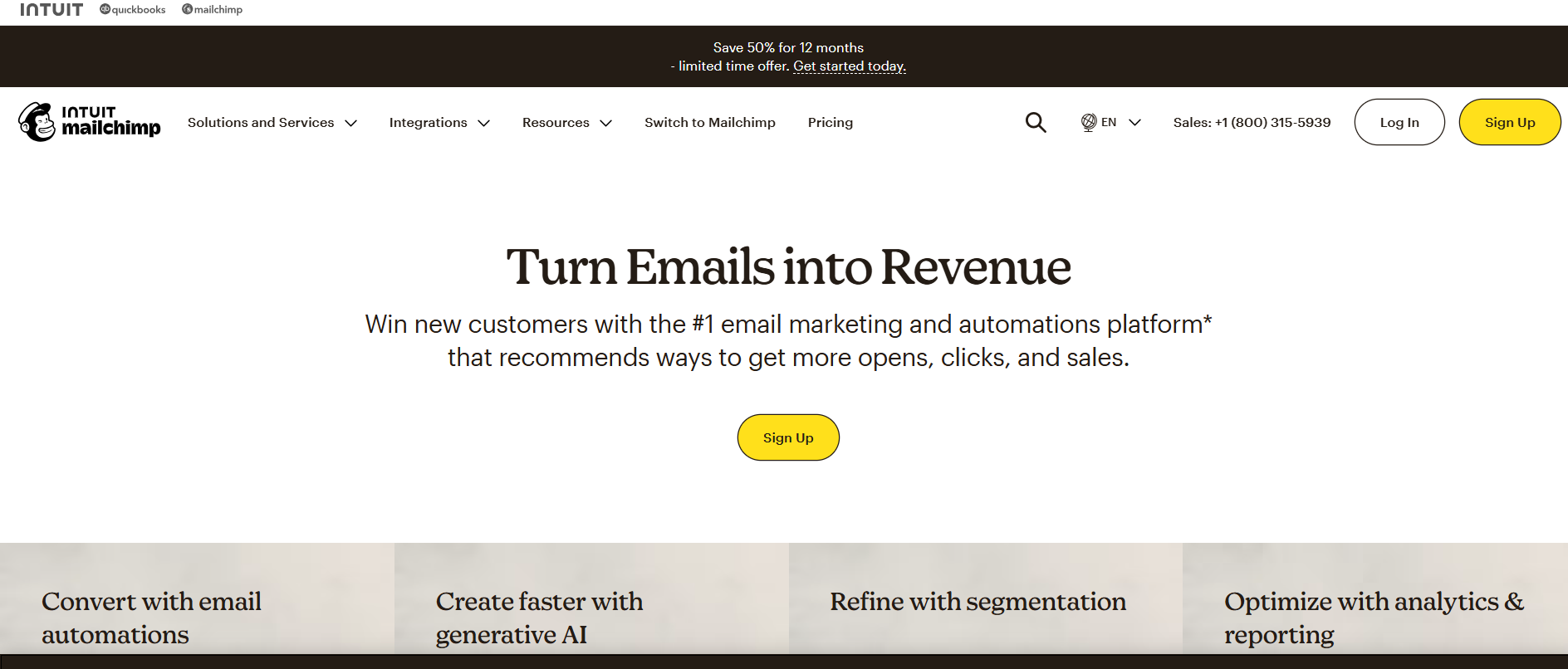 Mailchimp's Landing Page