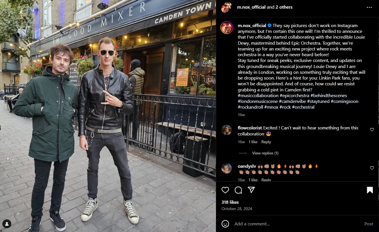 A Screenshot Showing the Music Collaboration on Instagram