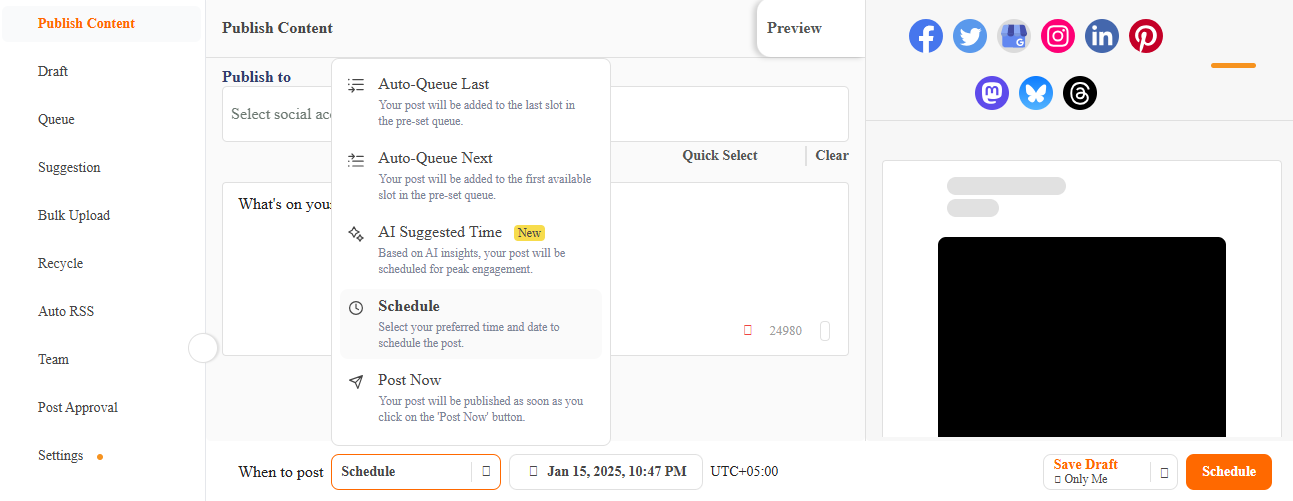 Social Champ’s Dashboard