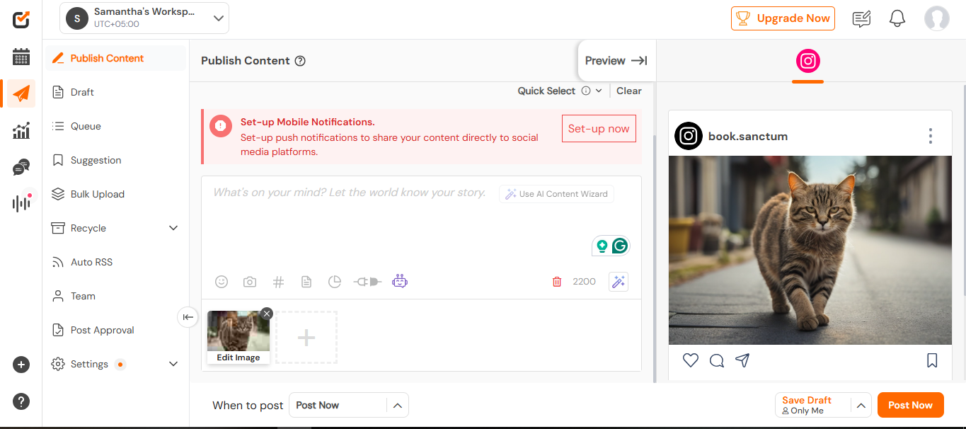 Social Champ’s Instagram Scheduler