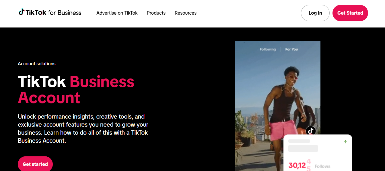 TikTok For Business- Webpage