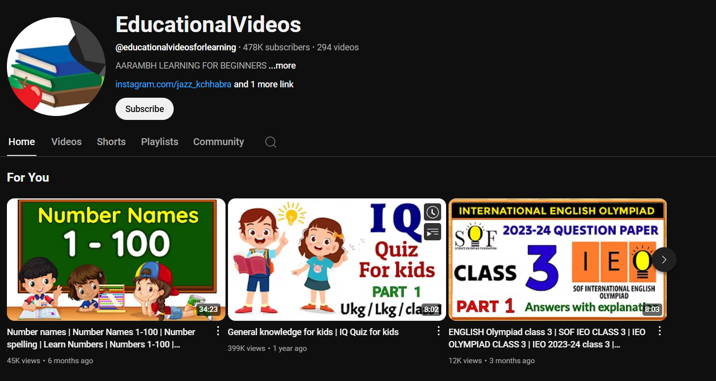 A Screenshot Showing Educational Content on YouTube