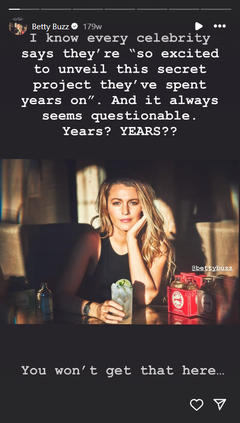 Blake Lively Promoting Her Beverages on Her Instagram Stories