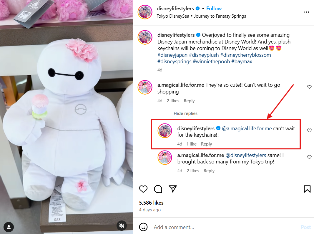 An Example of an Influencer Responding to Comments